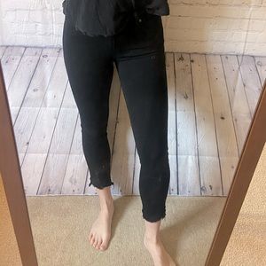 Paige jet black intentionally distressed pants